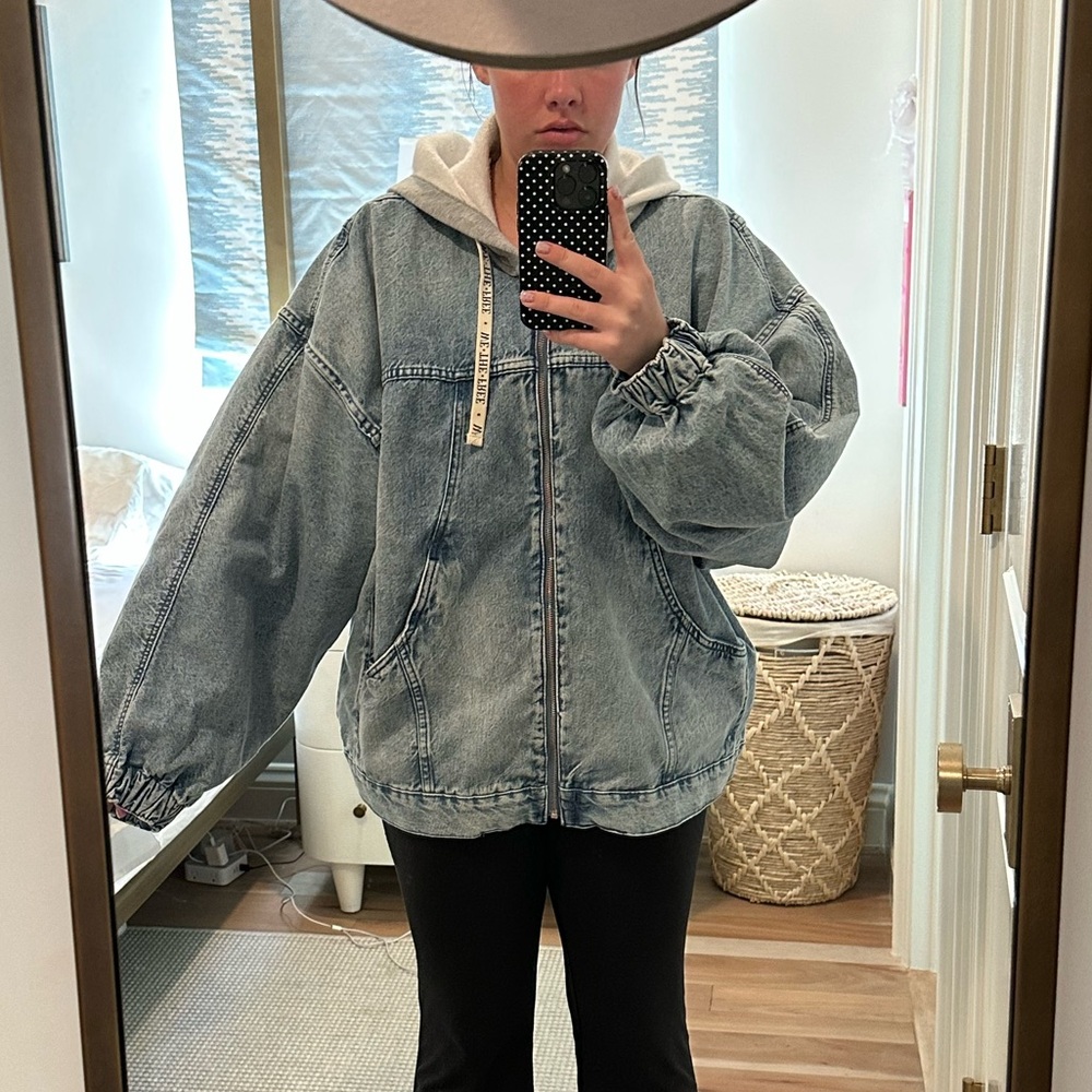 We The Free Denim Iggy Hoodie Jacket (Large) - Picture 5 of 8